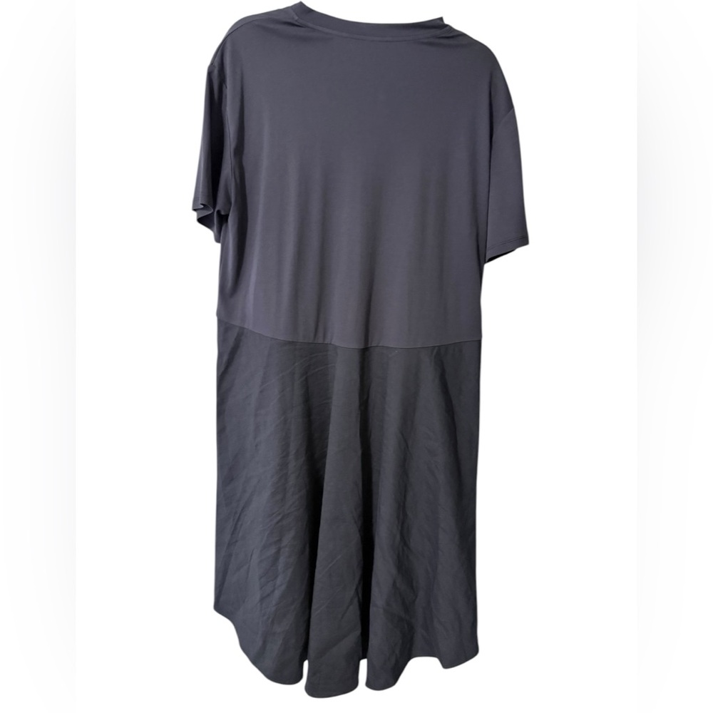Theory Tiered Tee Dress Gray size Large Cotton/ linen blend pockets. - Picture 4 of 7